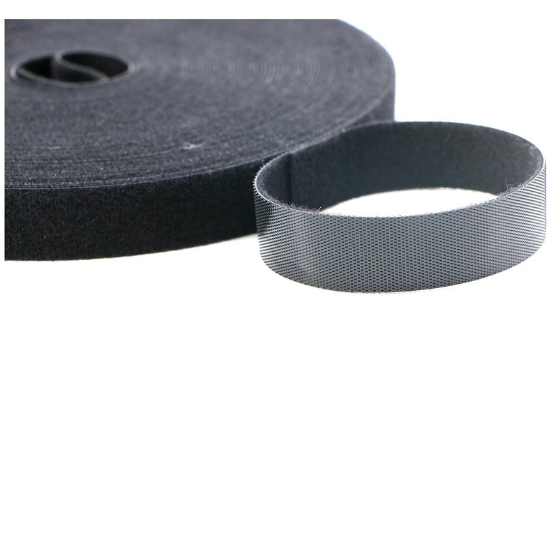 Saisn Reusable Fastening Tape Cable Ties 3/4 Inch Double Side Hook Roll (25 Yard, Black Upgraded Version) - Image 2